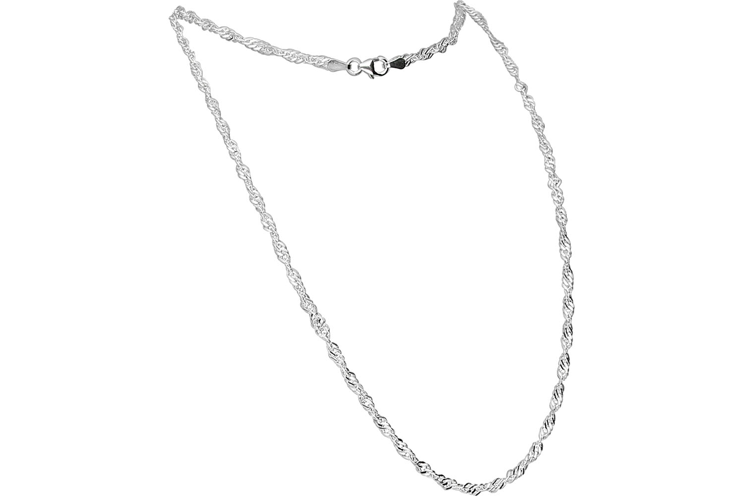 925er Silber Singapur Kette rhodiniert von Piercingline